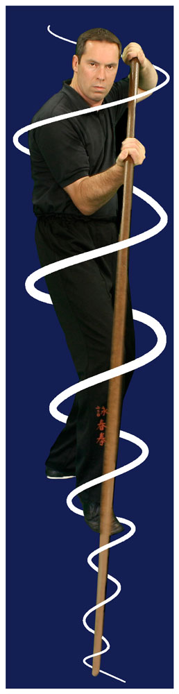 James Sinclair training on the Wing Chun Long Pole or Luk Dim Book Kwan