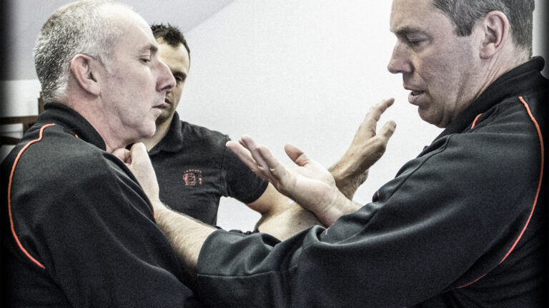 James Sinclair performs the Wing Chun Taan Sau in Chi Sau