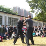 James Sinclair teaching in Hong Kong to a large outdoor audience at the 2nd World VTAA Conference. He was assisted by Master Mark Phillips of the London Wing Chun Academy. 2005.