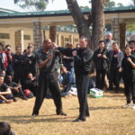 James Sinclair teaching in Hong Kong to a large outdoor audience at the 2nd World VTAA Conference. He was assisted by Master Mark Phillips of the London Wing Chun Academy. 2005