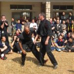 James Sinclair teaching in Hong Kong to a large outdoor audience at the 2nd World VTAA Conference. He was assisted by Master Mark Phillips of the London Wing Chun Academy. 2005