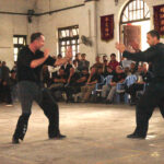 2005 Sifu Gary Cooper & Sifu Ashley Phillips demonstrate in the Ching Woo School, Foshan. This was for the VTAA 2nd World Conference.