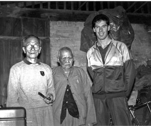 Grandmaster Pang Nam with James Sinclair and Grandmaster Ip Chun in Foshan Jan 1989