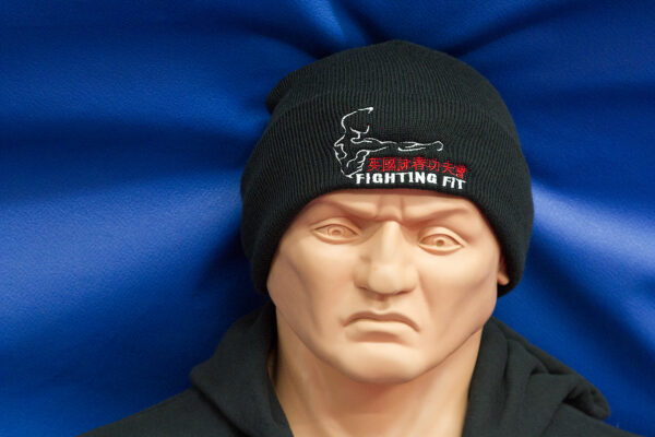 Wing Chun Beanie Hat with unique copyrighted UKWCKFA Fighting Fit logo.