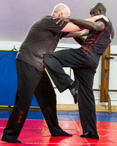 Master Eric Wilson uses a strike to the lower abdomen bladder.