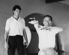 Grandmaster Ip Chun runs through Bart Cham Do Form in Manchester in 1987 after James formally completed Art. James had also just had a challenge fight with another Wing Chun Master which was very bloody for his opponent and Grandmaster Ip Chun continued to teach James knowing it was not James fault that the person challenged him.
