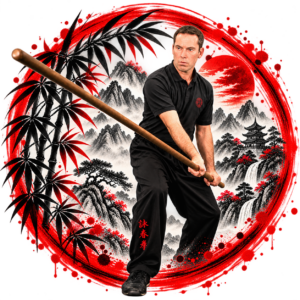 James Sinclair using the Wing Chun Luk Dim Boon Kwan or 6 and half point pole